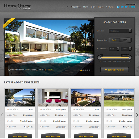 HomeQuest Real Estate  WordPress Theme