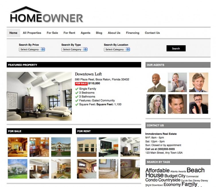 Homeowner Real Estate WordPress Theme