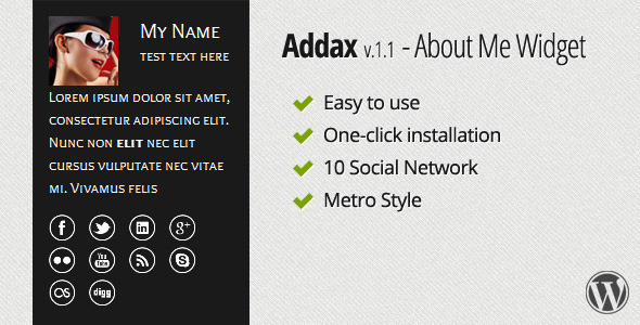 Addax - About Me Widget