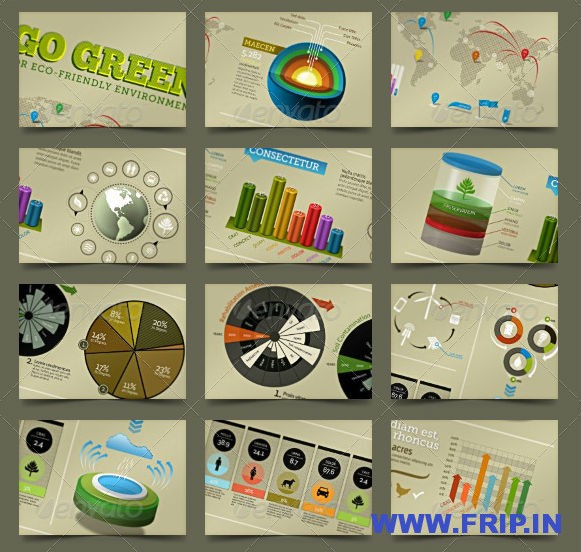 Go Green Infographic Elements info template