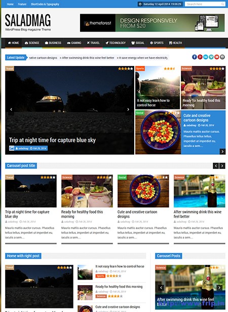 SaladMag Responsive WordPress Magazine Theme