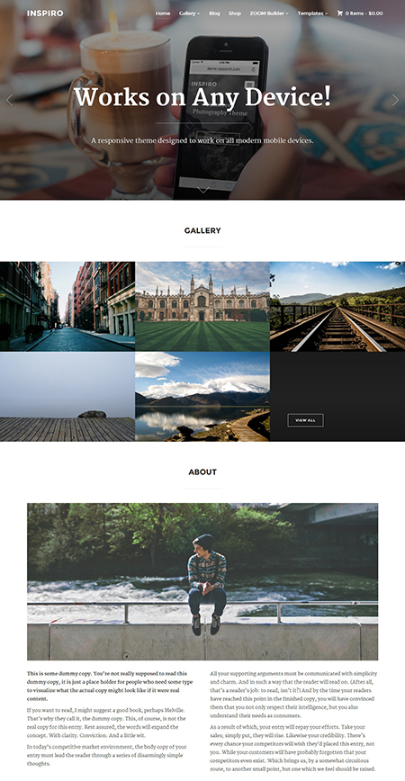 Inspiro Portfolio Photography WordPress Theme