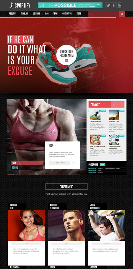 Sportify Gym Fitness WordPress Theme