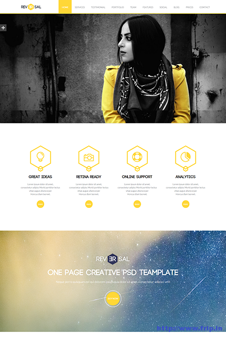Reversal Parallax One Page Drupal Theme