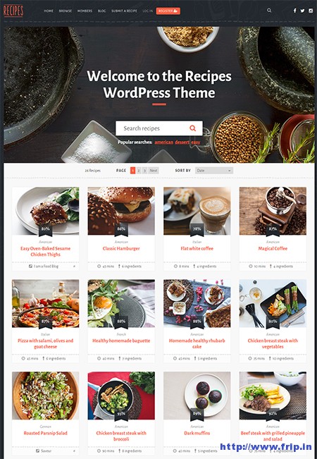 Recipes-WordPress-Theme