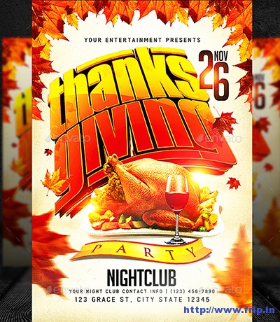 100 Best Thanksgiving Party Flyers Print Templates 2016 | Frip.in