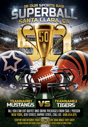50 Best Super Bowl Flyer Print Templates 2016 - Frip.in