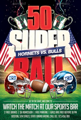 50 Best Super Bowl Flyer Print Templates 2016 - Frip.in