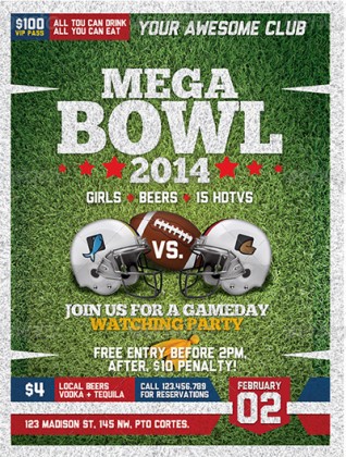 50 Best Super Bowl Flyer Print Templates 2016 - Frip.in