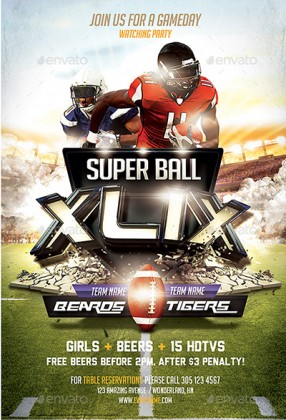 50 Best Super Bowl Flyer Print Templates 2016 - Frip.in