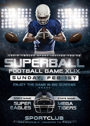 50 Best Super Bowl Flyer Print Templates 2016 - Frip.in