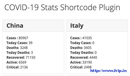 COVID-19-Stats-Shortcode
