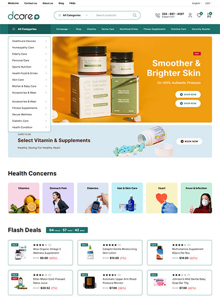Dcare-Pharmacy-WooCommerce-Theme