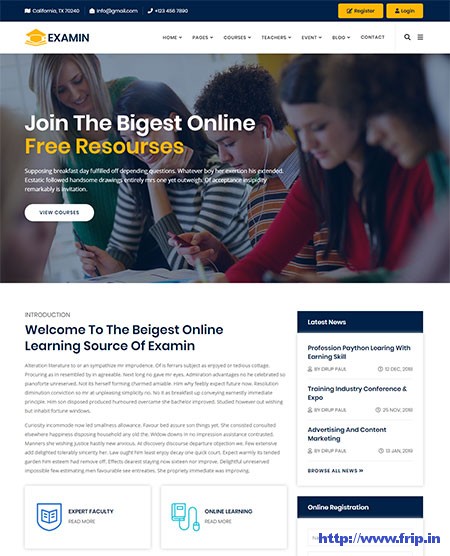 Examin-Education-&-LMS-Template