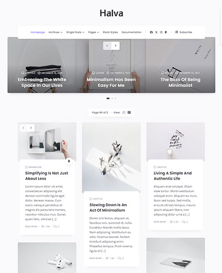 Halva-Minimal-WordPress-Theme