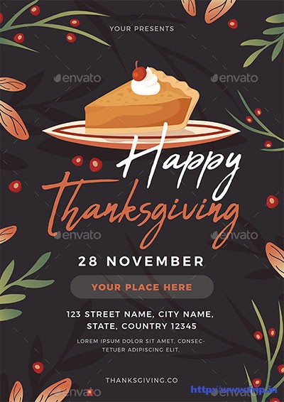 70 Best Thanksgiving Party Flyers Print Templates 2020 | Frip.in