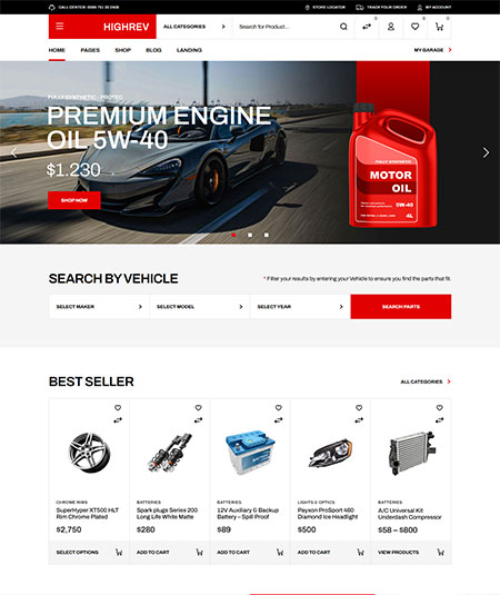 HighRev-Auto-Parts-Theme