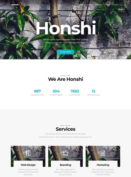 Honshi-Elementor-WordPress-Theme