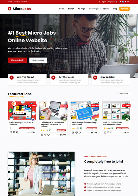 micro jobs wordpress themes