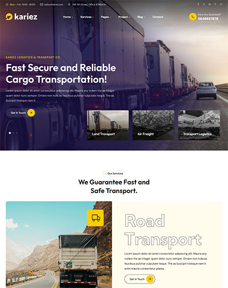 Kareiz-Transportation-WordPress-Theme