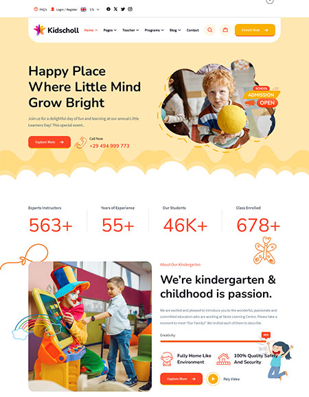 Kidscholl-Kindergarten-Template
