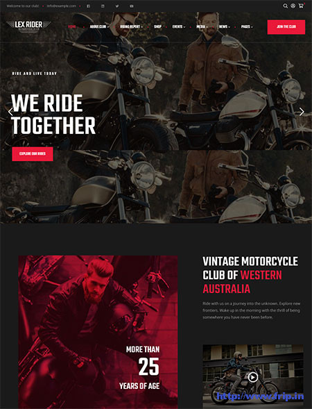 LexRider-Motorcycle-Club-Theme