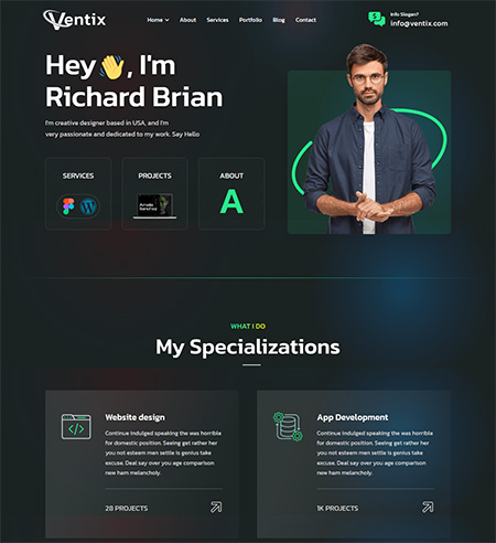 Ventix-Personal-Portfolio-Theme