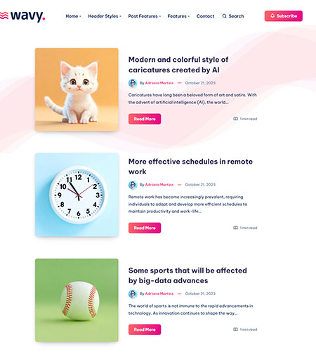 Wavy-Lightweight-Blog-Theme