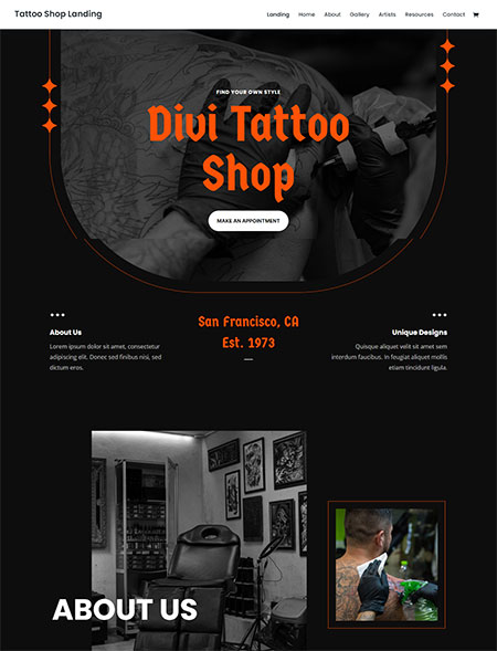 divi-tattoo-shop-layout-pack
