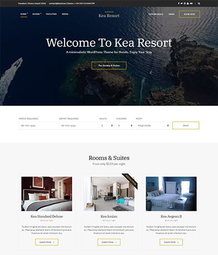 Kea Hotel WordPress Theme